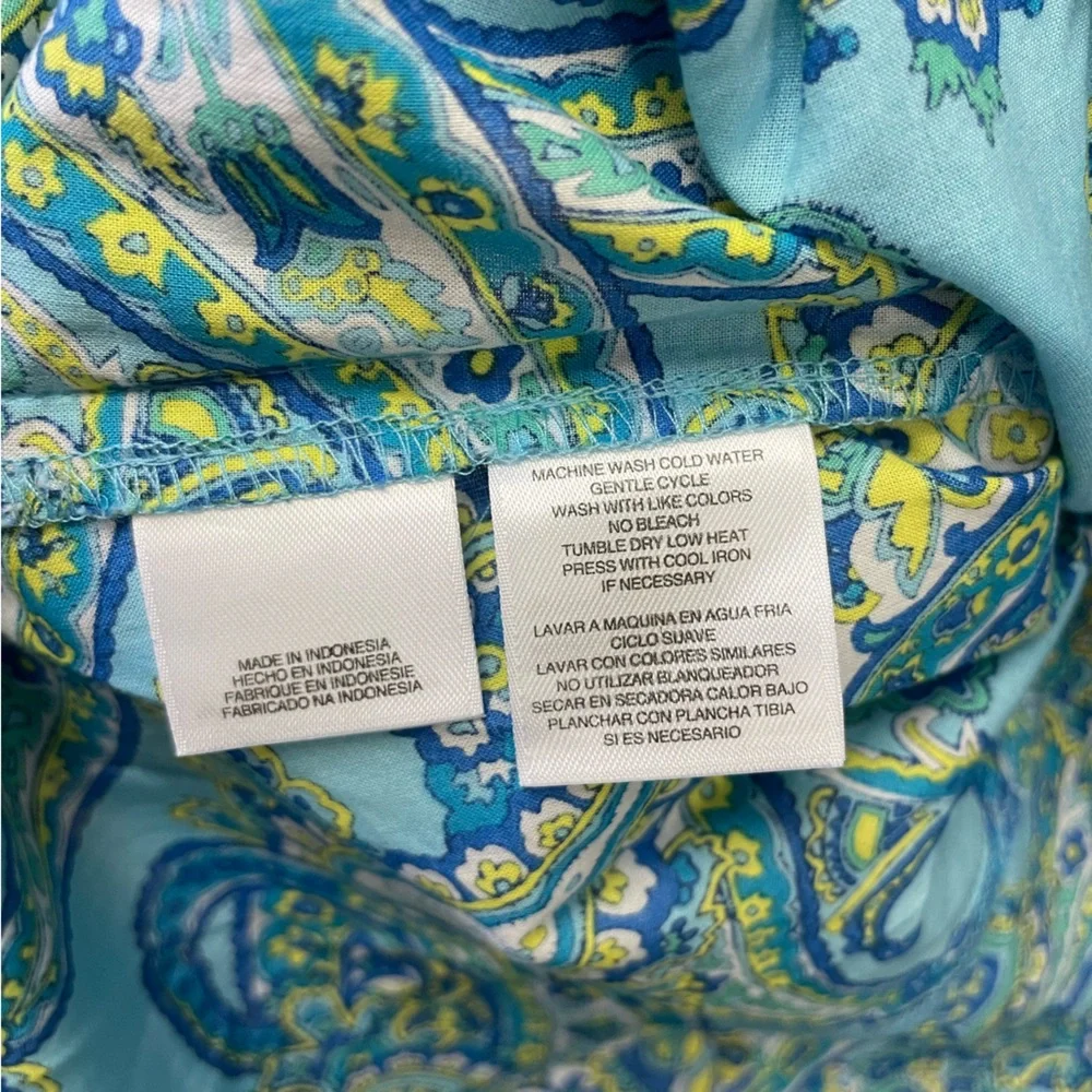 Jones New York Blue Tidepool Paisley Button Down NWT - Picture 5 of 7